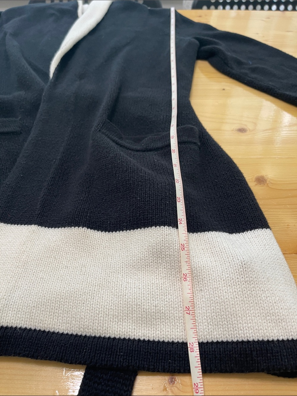 Lauren Ralph Lauren Colorblock Belted Shawl Collar Knit Cardigan Sweater Size M - Picture 7 of 11
